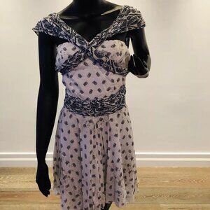 Pierre Balman White&Blue Cotton Dress Sz8 $255